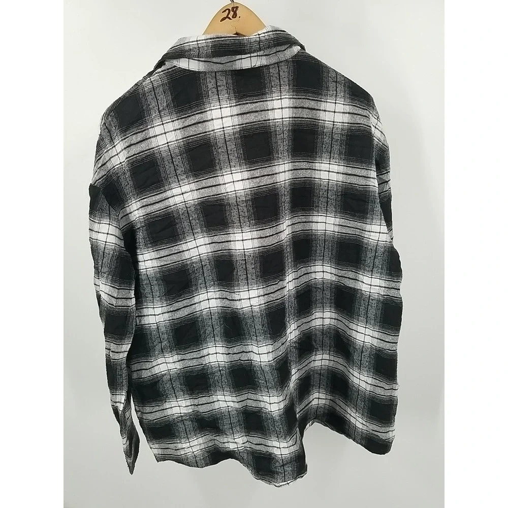 Shein Shirt Womens Large Plaid Flannel Button Up Long Sleeve‎ - Picture 6 of 6